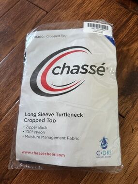 chassé Long Sleeve Cheer Turtleneck Cropped Top - Navy medium